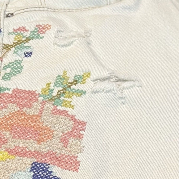 Blank NYC Big Girl's Closer Together Cross Stitch Embroidered Shorts Sizes 10/14 - Picture 11 of 16